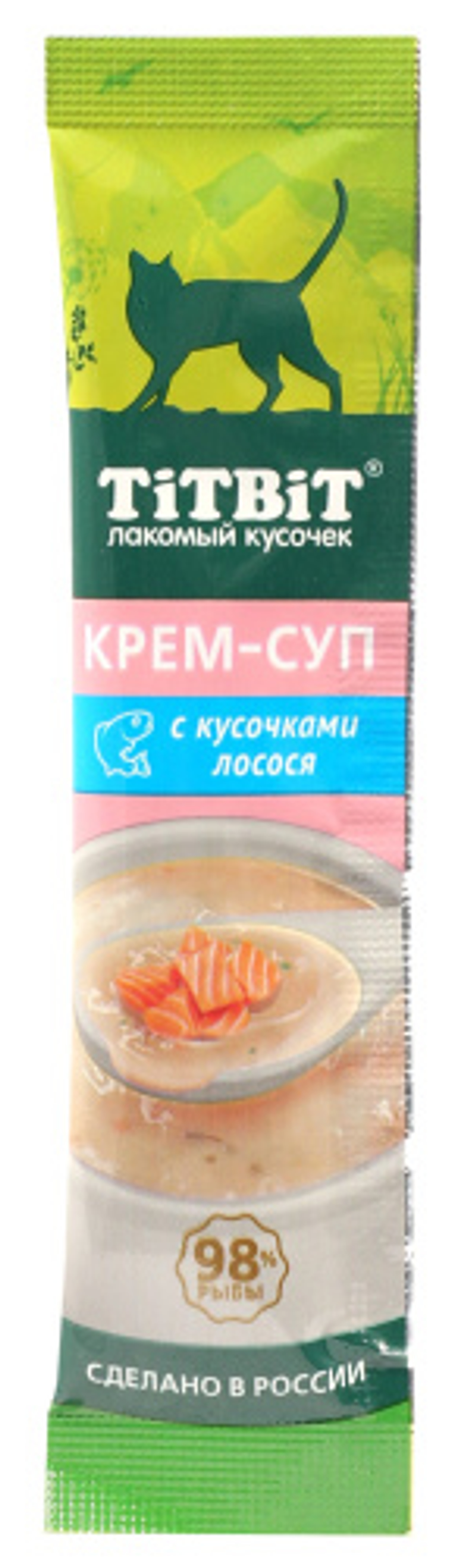 Крем-суп TITBIT для кошек с кусочками лосося - 10 гр