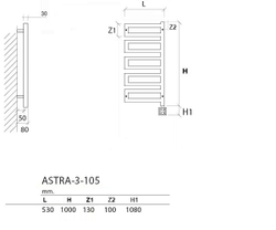 ASTRA-3 электрический дизайн-радиатор 100x50 см