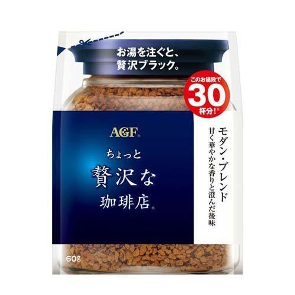 Кофе растворимый AGF Роскошная кофейня современная смесь, в мягкой упаковке, 60 г