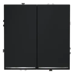 Переключатель проходной двухклавишный с подсветкой Voltum S70 Графит VLS020407