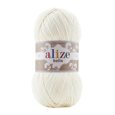 Пряжа Alize (Ализе) Bella 100 / уп.5 мот. по 100 г, 360м, 062 молочный A