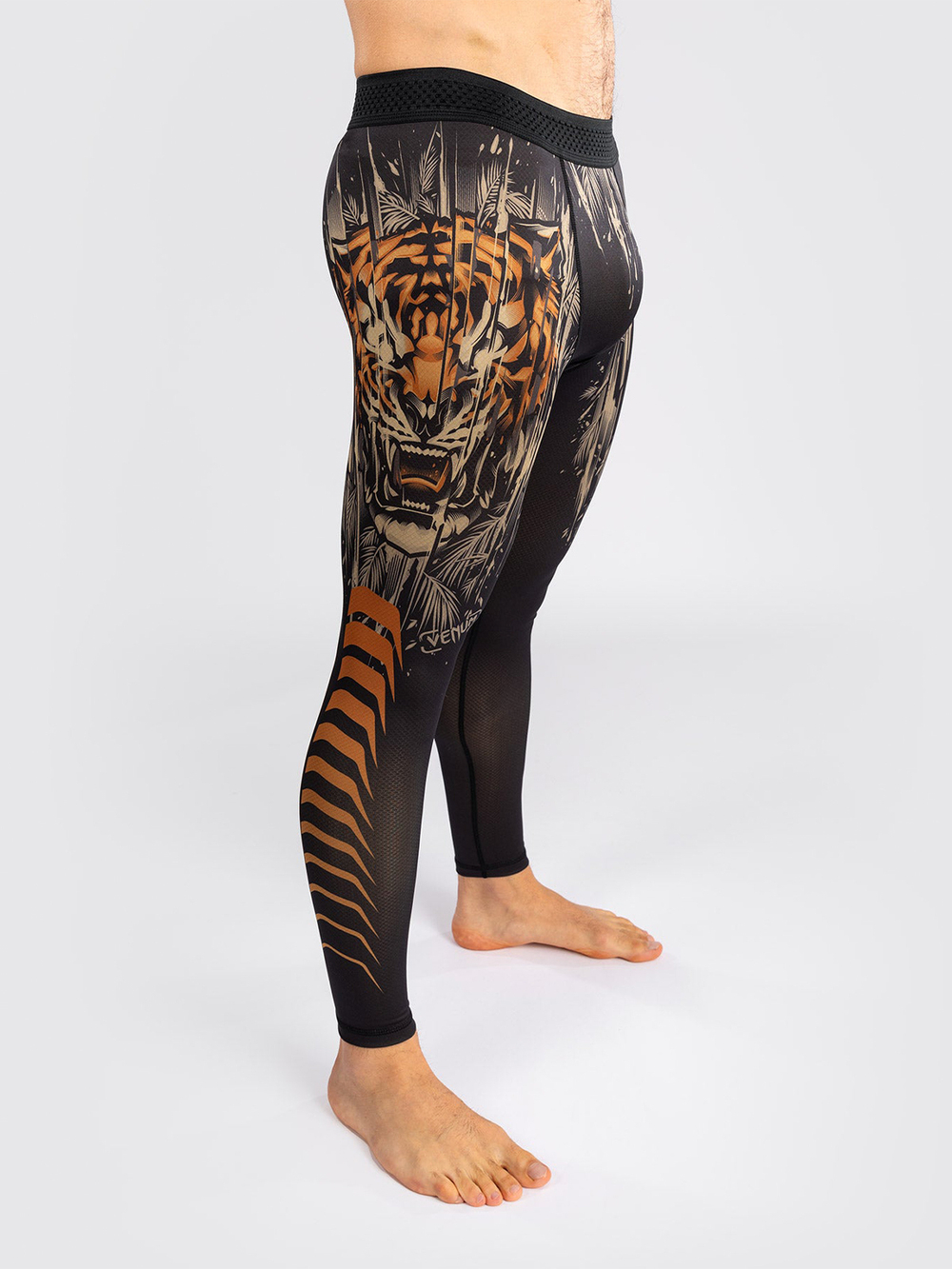 Тайтсы Venum Tiger Black/Neo Orange