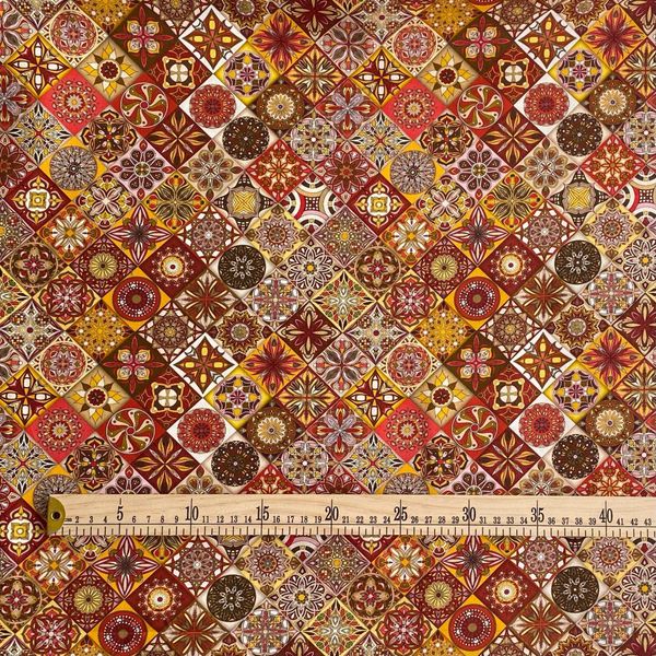 МОЗАИКА, Коричнево-оранжевая, отрез 25 см, 100% хлопок 6