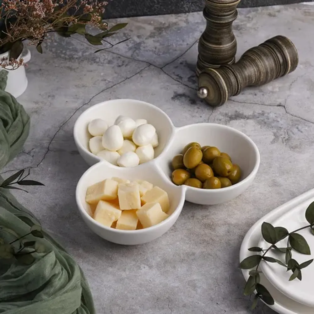 Менажница 20*16 см h4,5 см 3 отделения белая фарфор NEW P.L. Proff Cuisine [4]