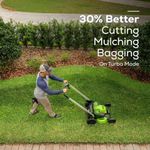 Cамоходная аккумуляторная газонокосилка Greenworks GD60LM61 Twin Force, 60v, 61 см, (2519107UG), с аккумулятором 5 А·ч и зарядным устройством