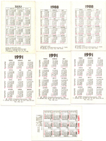 № 14 Набор Календариков 25 шт. Цирк, животные и артисты 1981-1991 гг.