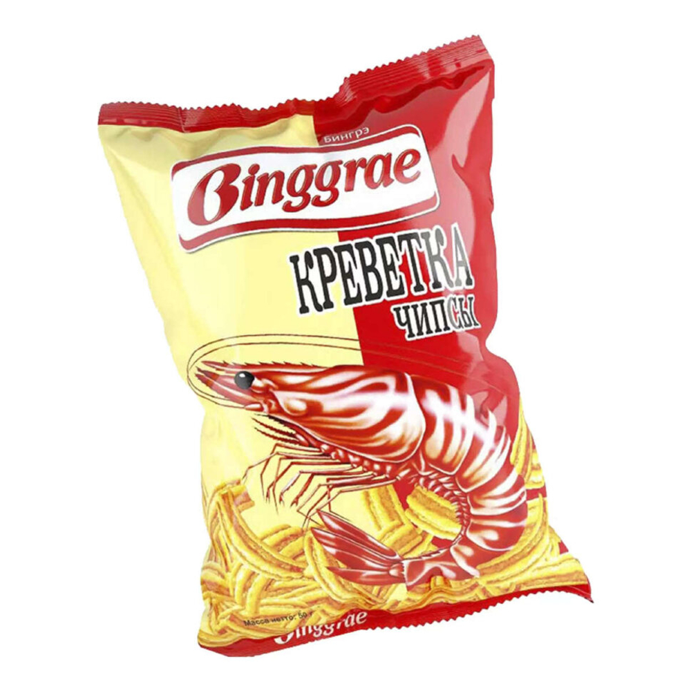 Чипсы бингрэ хрустящие со вкусом креветки 50 г