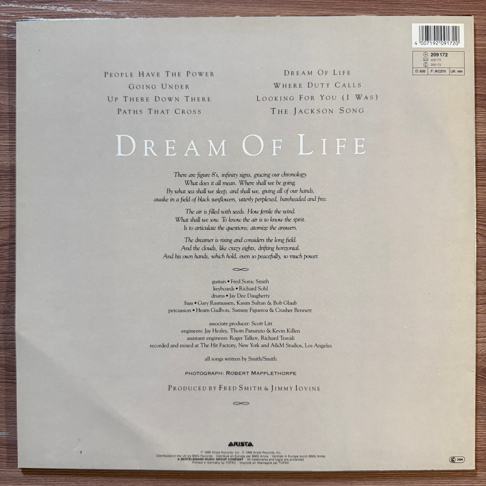 Patti Smith - Dream Of Life (Европа 1988г.)
