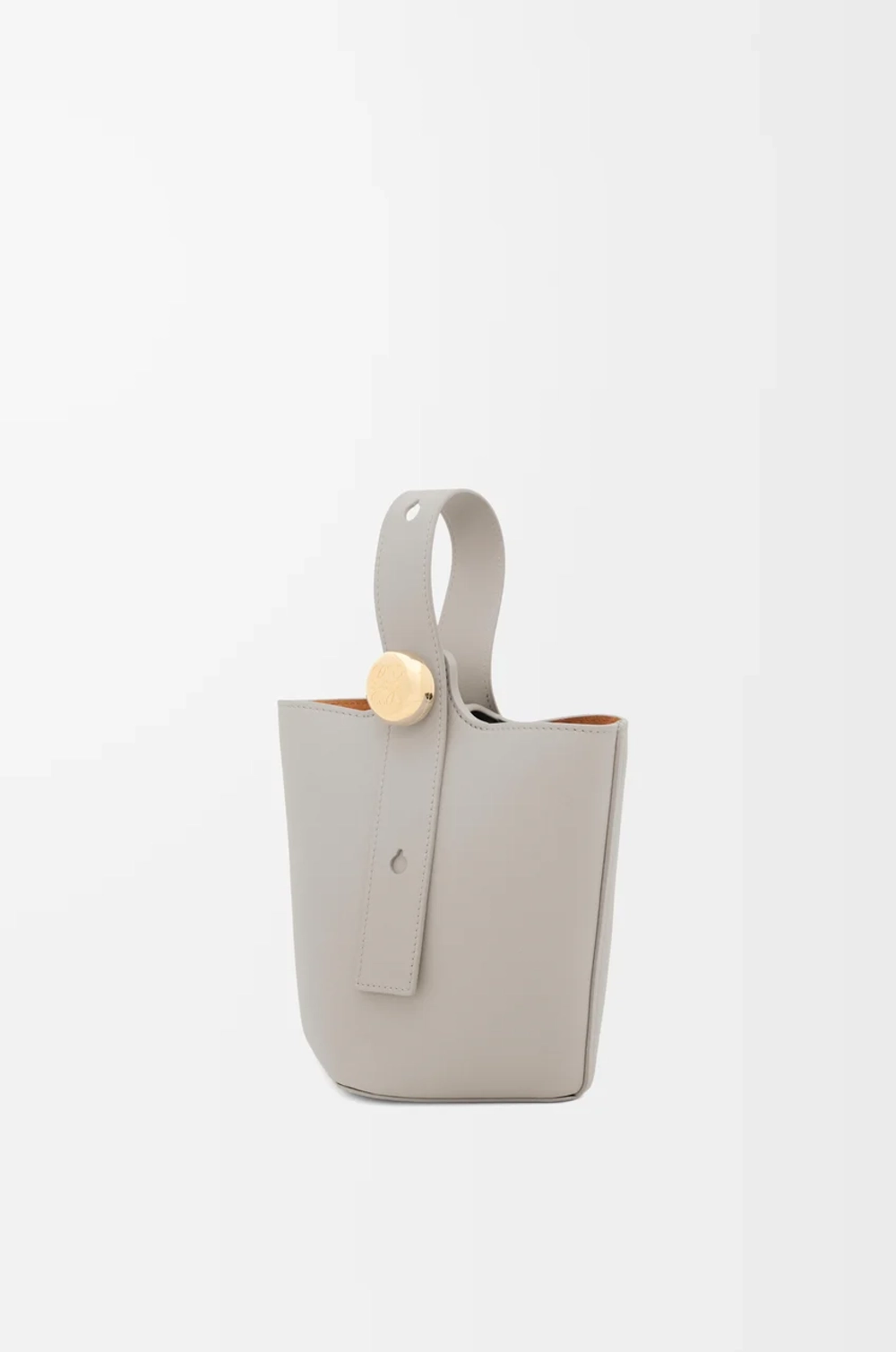 Loewe Мини-сумка-ведро Pebble из гладкой телячьей кожи, жемчужно-серый