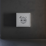 Накладка для розетки с заземлением и защитными шторками, с USB A+C, (серый) Voltum S70 VLS001016