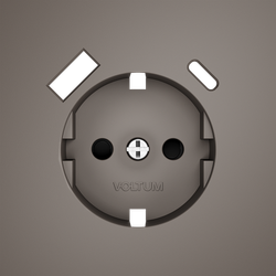 Накладка для розетки с заземлением и защитными шторками, с USB A+C, S70 (капучино)