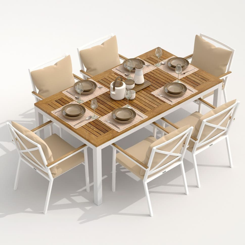 Стул Ideal Patio ФЕСТА плюс бежевый - белый каркас