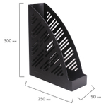 Лоток вертикальный для бумаг BRAUBERG «Standard+», 250×90×300 мм, черный, 2 штуки в комплекте.