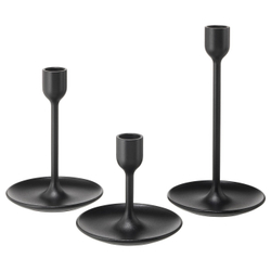 IKEA FULLTALIG  (ИКЕА ФУЛЛТАЛИГ)  -  Подсвечники, 3 шт. - чёрный
