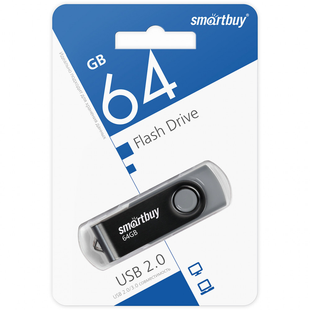Флешка 64-GB SmartBuy Twist черный
