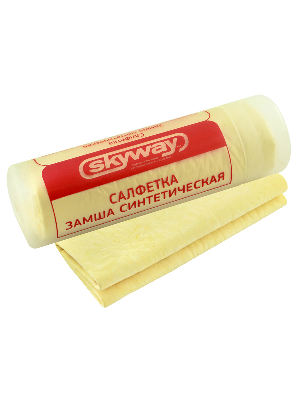 Салфетка замша искусственная 43*32см SKYWAY малая в тубе, S03901001 8801