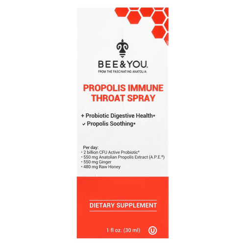 Bee & You, Спрей для горла с прополисом, 30 мл (1 жидк. Унция)