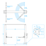 NORDBERG (N4120H1-4G_3+2_220) Подъемник двухстоечный 4 т, верхняя синхронизация, H=4 м, 220 В, серый