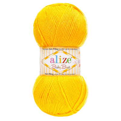 Пряжа Alize (Ализе) Baby Best / уп.5 мот. по 100 г, 240м, 216 темно-желтый A