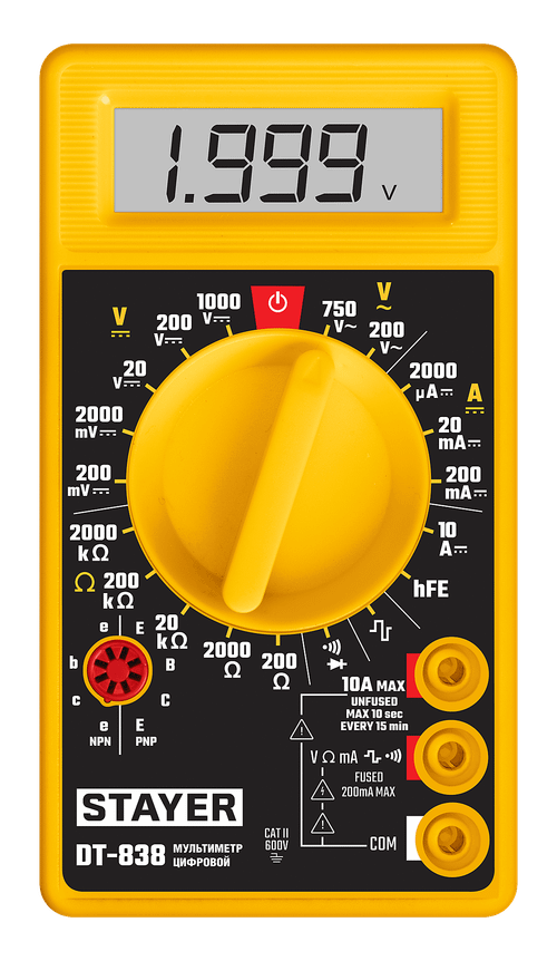 45306 Мультиметр цифровой STAYER DT-838