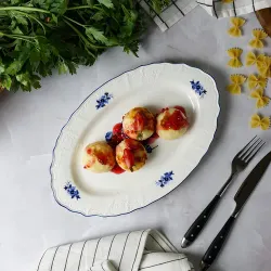 Блюдо овальное 30,6*19,4 см h2,3 см Blue Flower P.L. Proff Cuisine [1]