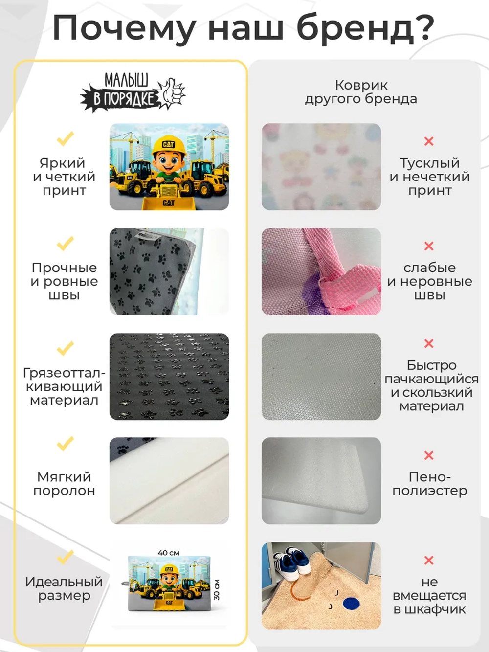 Коврик в садик для переобувания мальчику