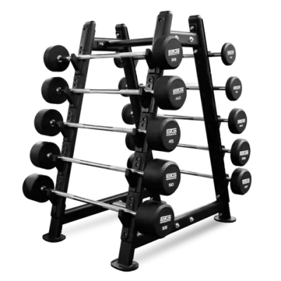 Набор обрезиненных штанг  BRONZE GYM 10-55 КГ - 10 ШТ, ШАГ 5 КГ