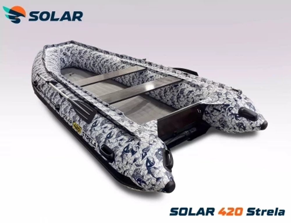 Лодка надувная моторная solar-420 strela jet tunnel