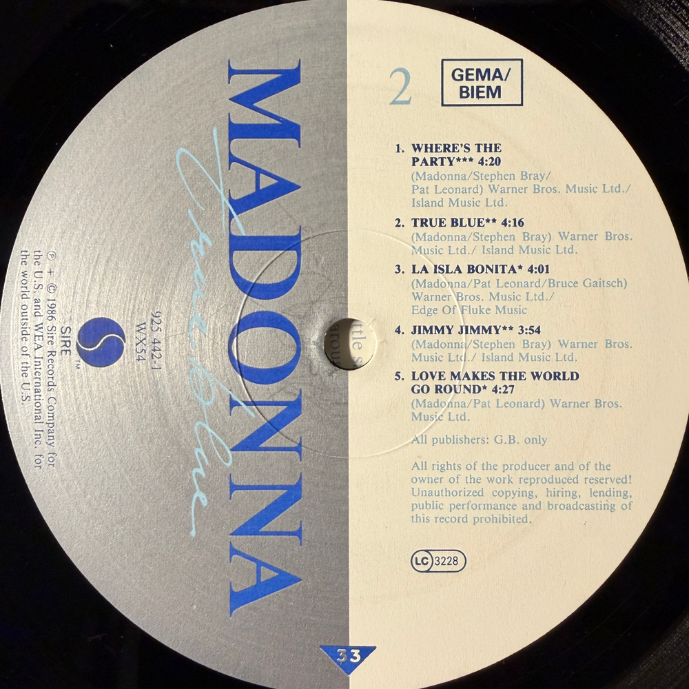 Madonna - True Blue (Германия 1986г.)