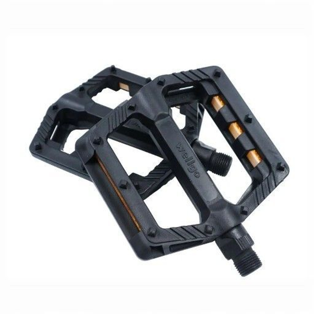 Педали Wellgo PLATFORM пластиковые, 116x100x26мм, резьба 9/16", полимерные подшипники, черные