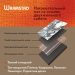 WSM. ТЕПЛЫЙ ПОЛ WARMSTAD 2190 - 14,5 кв.м | Нагревательный мат для теплого пола