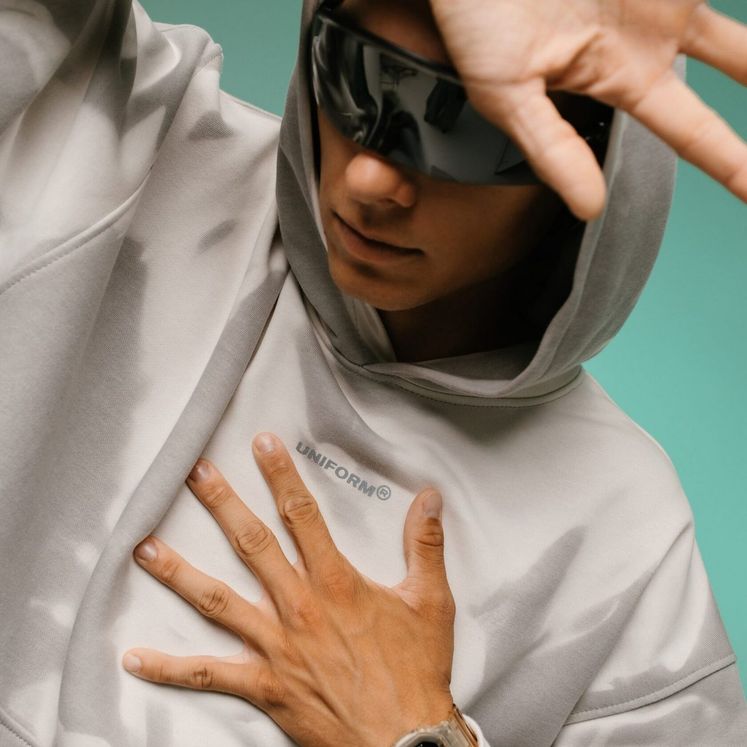 Худи UNIFORM Thermo Minilogo, серый/белый