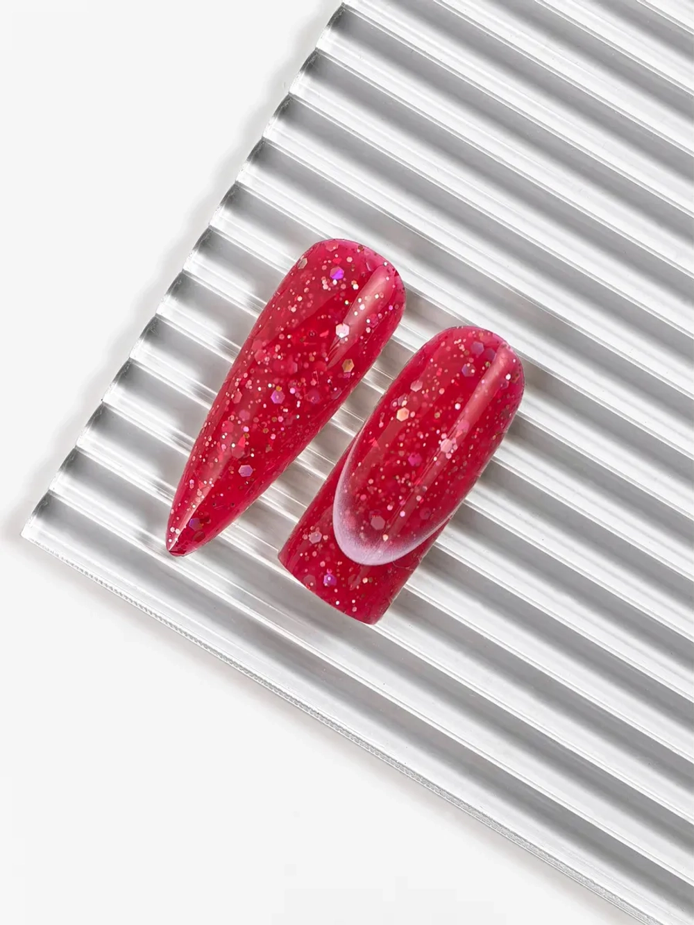 Набор гелей для наращивания ногтей RUBY с блестками