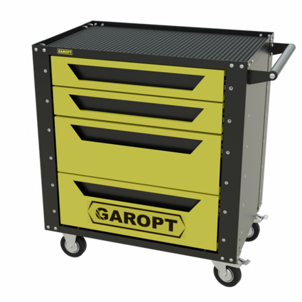 Тележка инструментальная Garopt 4 ящика ЖЕЛТАЯ, Серия "Low-cost"
