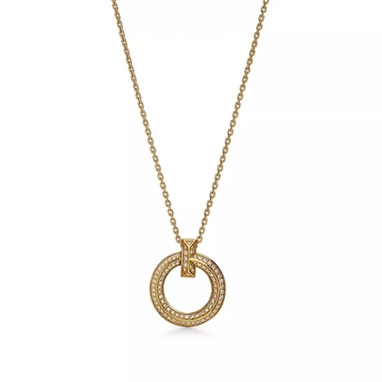 Подвеска из жёлтого золота 18k с бриллиантами, Tiffany. 💠 T1 Narrow Pendant