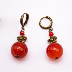 Авторские серьги из сердолика