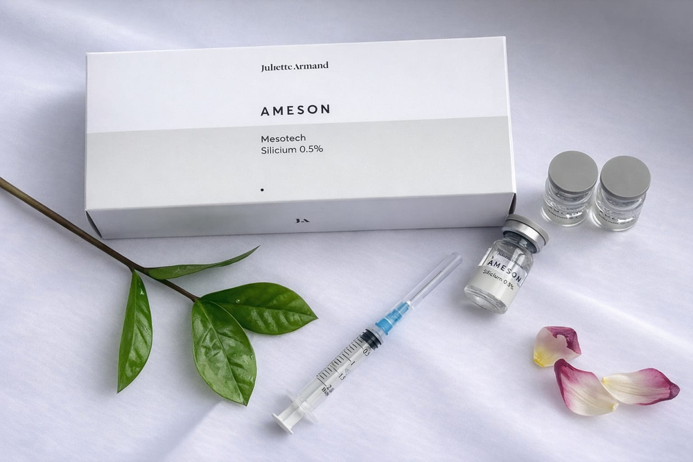 SILICIUM 0,5%- AMESON, Концентрат СИЛИЦИУМ 0,5% - АМЕЗОН, JULIETTE ARMAND. Улучшение тонуса мышц, стимуляция коллагена и эластина, сосудистый запуск.