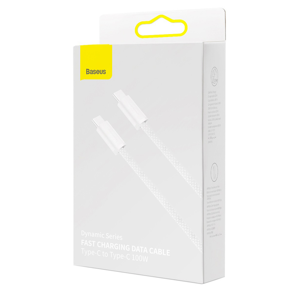 Type-C Кабель Baseus Dynamic Series Fast Charging Data Cable Type-C to Type-C 100W 1m - White