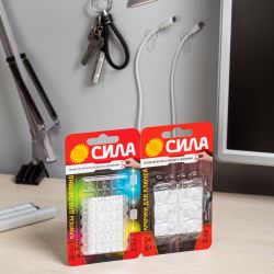 Крючки СИЛА SCH-K20-T6 для ключей с технологией бесследного удаления 6 шт 8 полосок до 400 г прозрачные | Сила