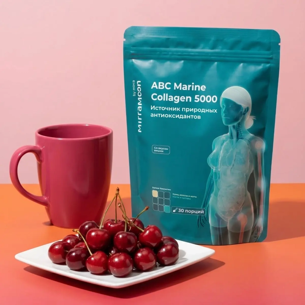 Пептиды рыбного коллагена ABC Marine Collagen (Со вкусом Вишни) 165 г