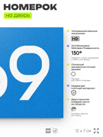 Номер на дверь 469, табличка на дверь для офиса, квартиры, кабинета, аудитории, склада, голубая 120х70 мм, Айдентика Технолоджи