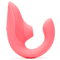 Розовый вибратор 13,9см с вакуумным стимулятором Womanizer Blend Vibrant Rose WZBD1SG2