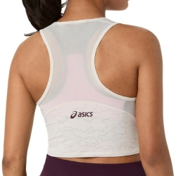 Женский топ теннисный Asics Match Jacquard Crop - soft oat