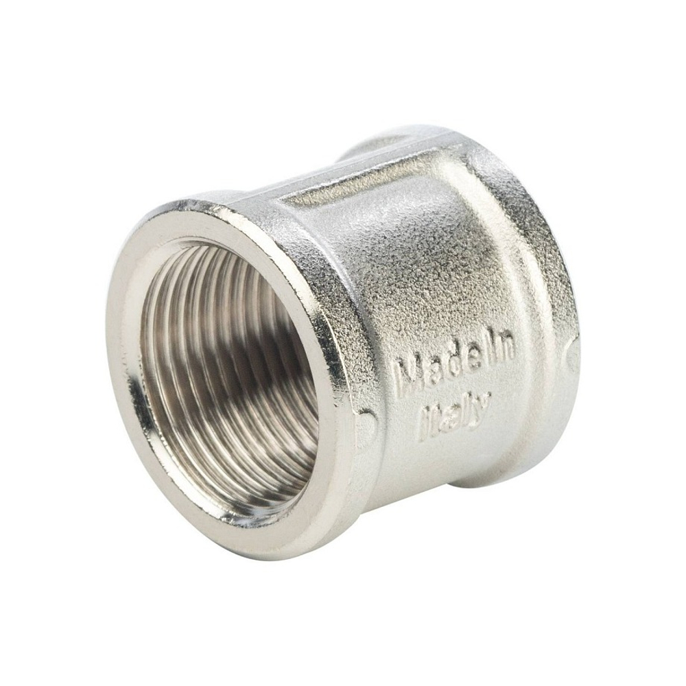 Муфта STOUT SFT 0006 - 3/4" (для стальных труб, латунь никелированная)