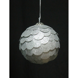 Шар новогодний декоративный paper ball, серебрянный
