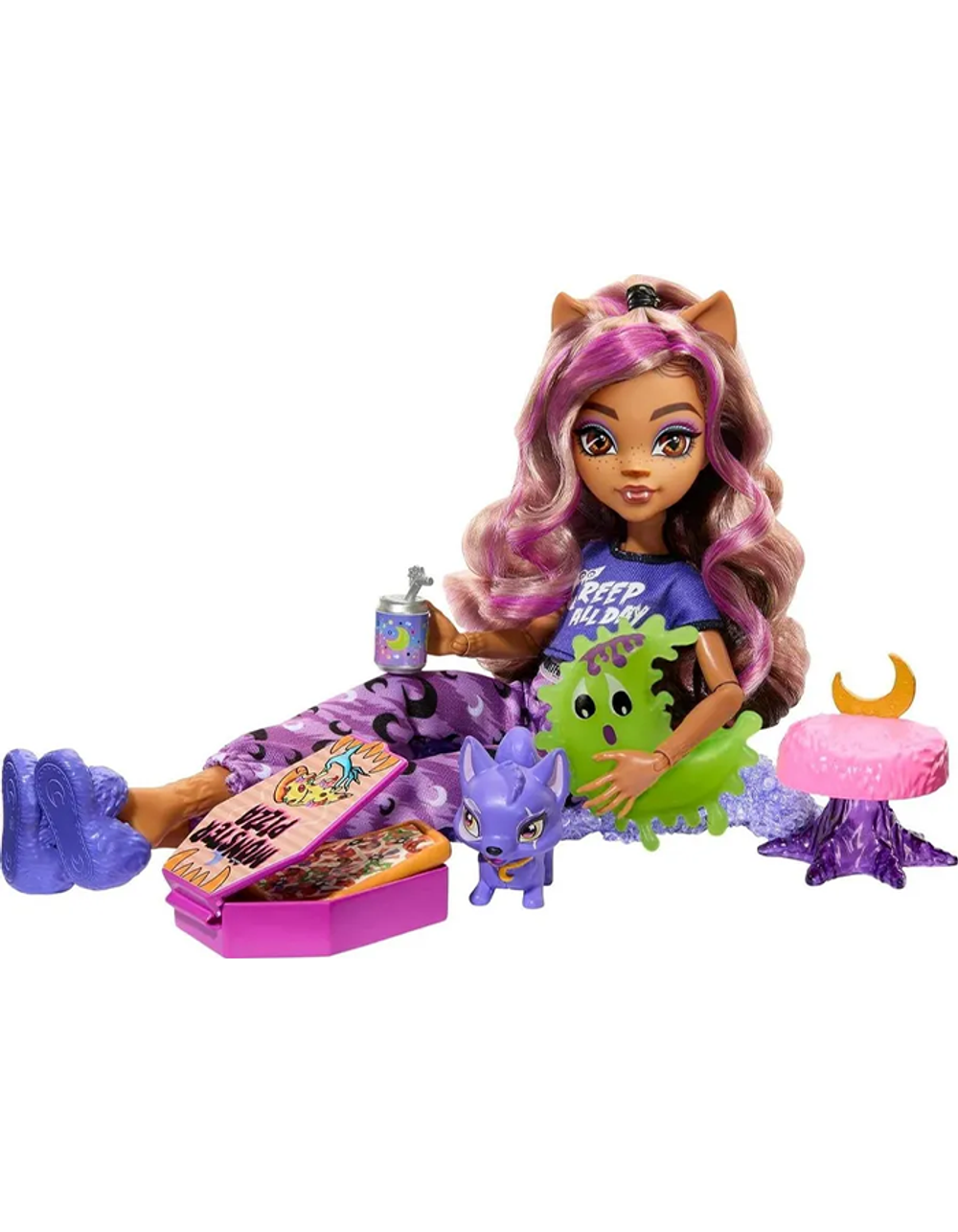 Кукла Монстер Хай Клодин Вульф Ночная вечеринка 3 поколение | Monster High Creepover Party Clawdeen Wolf g3 HKY67  (6+)