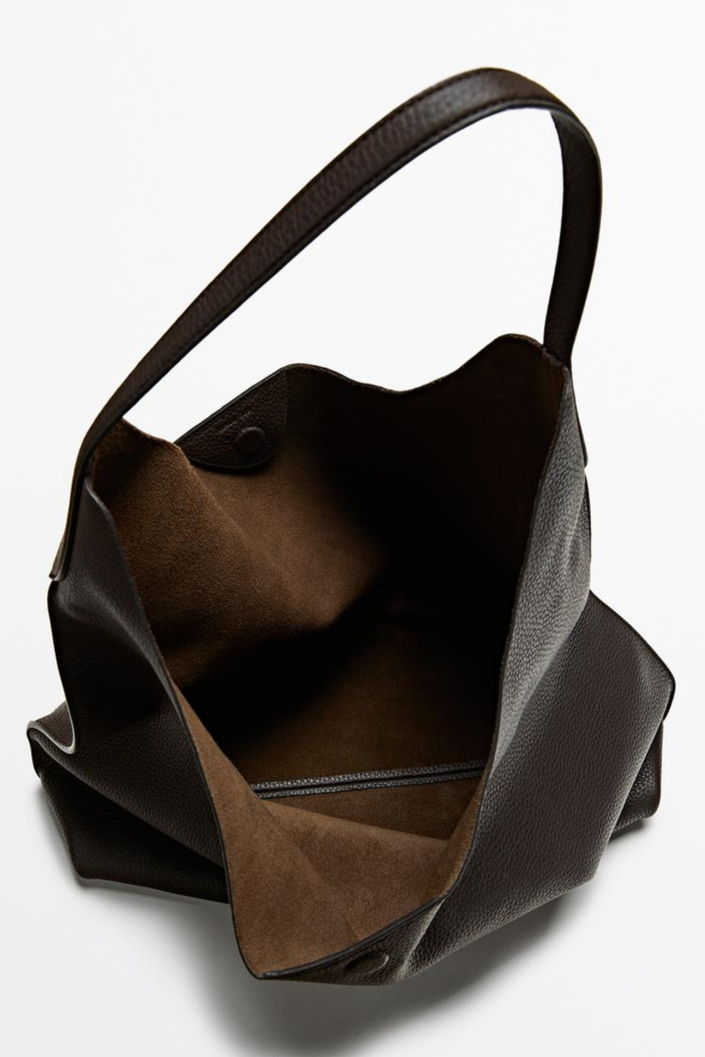 Massimo Dutti Сумка через плечо из кожи наппа, коричневый