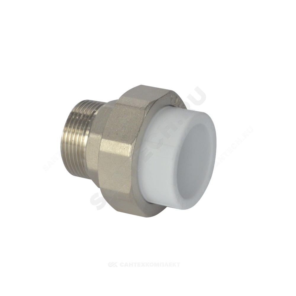 Муфта PP-R комбинированная разъемная белая Дн 32х1" НР усиленная VALFEX 10156025У