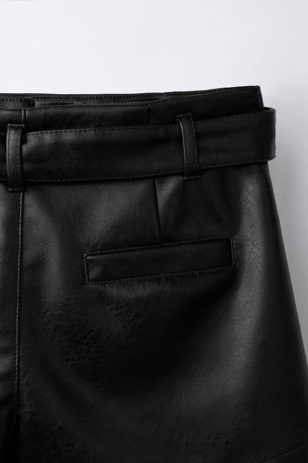 ZARA ЮБКА-ШОРТЫ ИЗ ИСКУССТВЕННОЙ КОЖИ, КОРИЧНЕВЫЙ