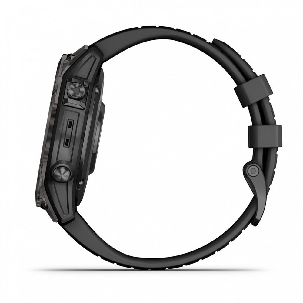 Garmin Fenix 7 Pro Sapphire Solar титан DLC Carbon Grey с черным браслетом
